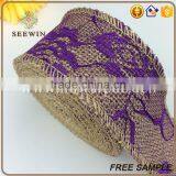 High Quality Raw Natural Jute Italian Ribbon With Rose Pattern for Sales thumbnail-4