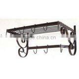 Wrought Iron Kitchen Wall Pot Rack thumbnail-1