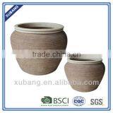Sandstone Fashion Ribbed Finish Flower Pots Wholesale Big Flower Vase thumbnail-2
