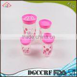NBRSC Strict Quality Checked 4PCS Pop Round Canister Set Eco-friendly Food Garde Storage Container Set Plastic Storage Container thumbnail-1