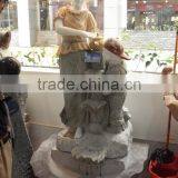 Two Children Fountain Marble Stone for Home Decorations thumbnail-3