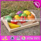 Pretend Play Kitchen Toys Wooden Cutting Fruit Set for Children W10B185 thumbnail-1