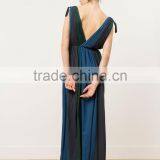 Long Weddings Bridesmaid Ball Gown Dresses Evening Long Pleated Front and Back V-neck Summer Dresses HSD5045 thumbnail-3