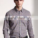 New Design Small Checked Blends Cotton Men Shirt SL0070 thumbnail-1