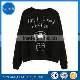 Sweatshirt Women Latest Style Black Pullover With Custom Silk Printing thumbnail-1