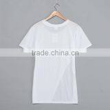 Fashion Lady Side Slits Asymmetric Hem T-shirt .sublimation Blanks. Print Your Own Design. Real Factory thumbnail-2