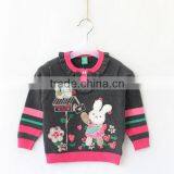Print Pattern Knitted Kids Pullover Sweater Fashion Ruffle Neck Kids Pullover thumbnail-4