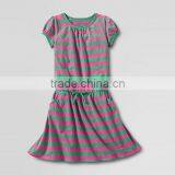 LITTLE GIRLS STRIPED TIE FRONT KNIT DRESS
