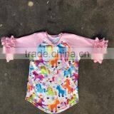 One-piece Baby Reglan t Shirt Wholesale Bulk Clothing Cotton/spandx Mixed Ruffle Clothes Kids Shirt thumbnail-3