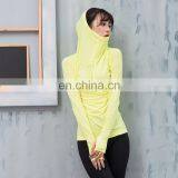 Breathable Dry Quick Hooded Yoga Shirts For Women Long Sleeve Professional Sports Running Tess Gym Fitness Workout Training Tops thumbnail-3