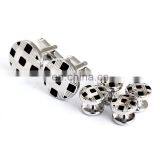 Popular Metal Studs Black Sliver Cufflinks With Buttons thumbnail-1