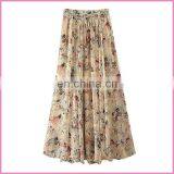Summer New Fashion Printed Chiffon Drawstring Long Skirt thumbnail-5