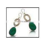 SF-E570 Semi precious Stone Brass Loop Earrings