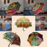 Traditional Cotton Umbrellas Indian Vintage Embroidered Parasol Decor 5 Pcs Wholesale Lot