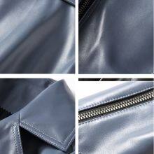 2021NEW FASHION LADIES' GENUINE SHEEPSKIN MOTORCYCLE LEATHER JACKET thumbnail-2