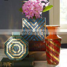 Traditional Luxury Colorful Home Art Porcelain Table Ceramic Decor Flower Vase thumbnail-5