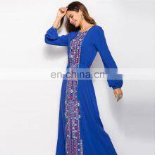 Boho Long Sleeve Maxi Women Dress Bohemian Elegant Casual Long Dresses Muslim Khaki Grey Loose Autumn Fashion Clothes New thumbnail-5