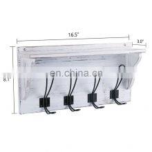 Stone Rustic Coat Rack Shelf Hanging Entryway Shelf With 4 Hooks thumbnail-3