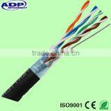 Customize High Speed Waterproof PVC FTP Cat 5e Cat5 Network Lan Cable 0.5mm 24AWG Solid BC Copper Price thumbnail-2