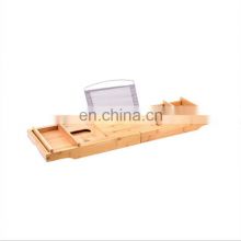 Bamboo Wooden Bath Tub accessories Non-Slip Bathtub Caddy Multi-Function  Bathtub Caddy Tray With Extending Sides