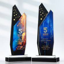 New Arrival Crystal Trophy Custom Content High Standard K9 Crystal Color is Rich Business Gift Crystal Glass Trophy thumbnail-4