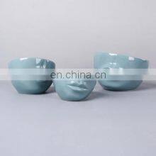 Modern Decorative Handmade Art Porcelain Creatice Vase Face Lip Design Ceramic Flower Pot thumbnail-3