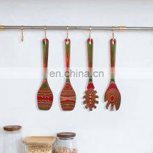 7Pcs Premium Natural Wood Slotted Spatulas Spoons Set Utensils For Cookware Kitchen Cooking thumbnail-2