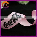 Pink Custom Made Cheap Black Emboss Printed Ribbons thumbnail-1