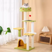 Hot Seller Ice Cream Style Pet Interactive Toys Cat Climbing Frame 3 Layers Sisal Cat Scratcher Tree Tower House Resting
