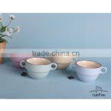 Color Glaze 5' Stoneware Soup Bowl With Two Small Handles thumbnail-2