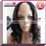 Finest quality wholesale price 100% mongolian human hair natural color kinky curly u part wig for black women