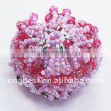 Fashion Scrunchies With Lt.rose and Red Beads,hairband thumbnail-1