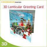 Hot Sale Change Effect Flashing Christmas Greeting Cards, 3D Lenticular Happy New Year Greeting 3D Cards