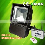 Outdoor IP65 IR/RF RGB PIR Motion Sensor Security LED Floodlight with DMX Control 60W
