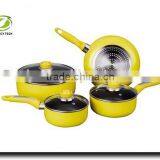 Yellow Color Painting Non-stick & Ceramic Coated Cookware Set Pots and Pans thumbnail-1