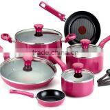 Best Selling Pink Color Aluminum Non-stick & Ceramic Cookware Set thumbnail-2