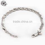 Cheap Custom Stainless Steel White Gold Small Cute Rope Chain Bracelets for Women