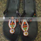 Masai beaded leather sandals (with bead work designs, comfortable rubber soles)