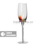 Samyo Handmade Custom Glassware Wine Glass Sets With Green and Red Color Decoration thumbnail-3