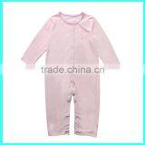 Wholesale Infant Pink Cute & Soft Long Sleeve Solid Colour Baby Romper thumbnail-1