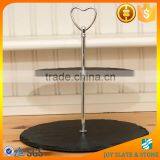 Natural Black 2 Tier Slate Cake Stand thumbnail-2