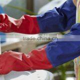 2012 Hot Sale Red Household Clean Latex Glove With Long Cuff thumbnail-1