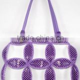 alibaba china handmade shoulder bag for women leaf design bright color contrast very cheap price