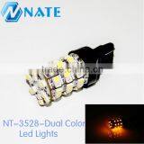 2014 WHOLE SALE 7440 7443 60SMD Car Turn Light Led Double Color Switchback Led Lights 60SMD