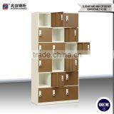 Fashionable 18 Door Brown Steel Clothing Locker Thin Edge Design Wardrobe Steel Gym Storage Locker thumbnail-5
