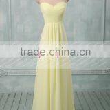 Real Sample Cheapes 2015 yellow Sweetehart Ruffles Bridesmaid Dress AEB052