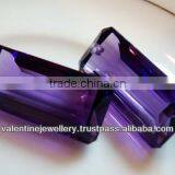 Loose Baguette Amethyst Stones, Shiny Facet Transparent Dark Amethyst Square Loose, thumbnail-1