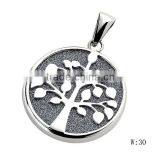 SRP2005 New Products The Tree Of Life Logo Gravel Design Charm Pendant Custom Stainless Steel Pendant