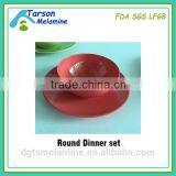 Unbreakable Melamine Dinner Set ,round Bamboo Melamine Dinner Plate & Bowl thumbnail-3