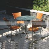 rattan bistro set outdoor furniture round stone table
